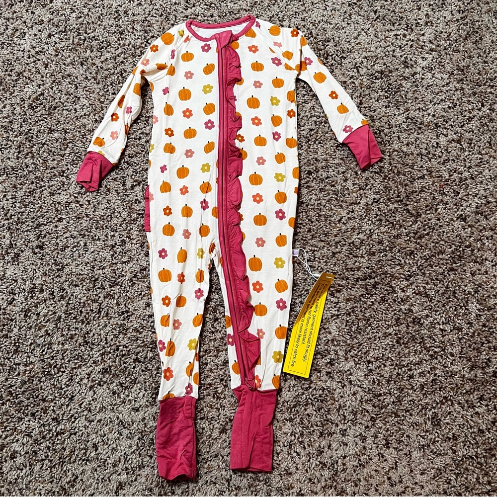 Poppy Kids Co Pumpkin Patch Kids Bamboo Pajama NWT